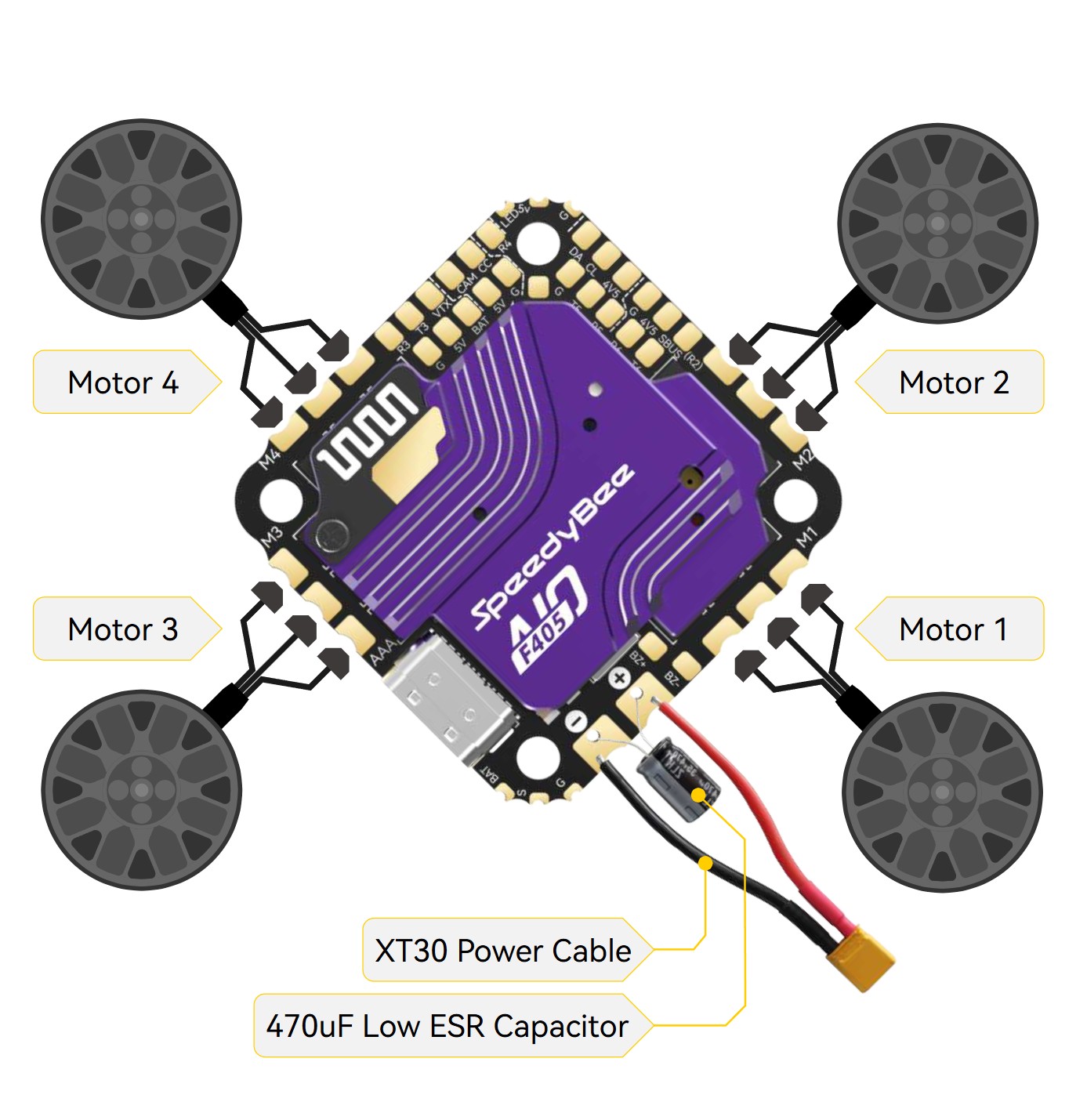 propeller motors soldering plan
